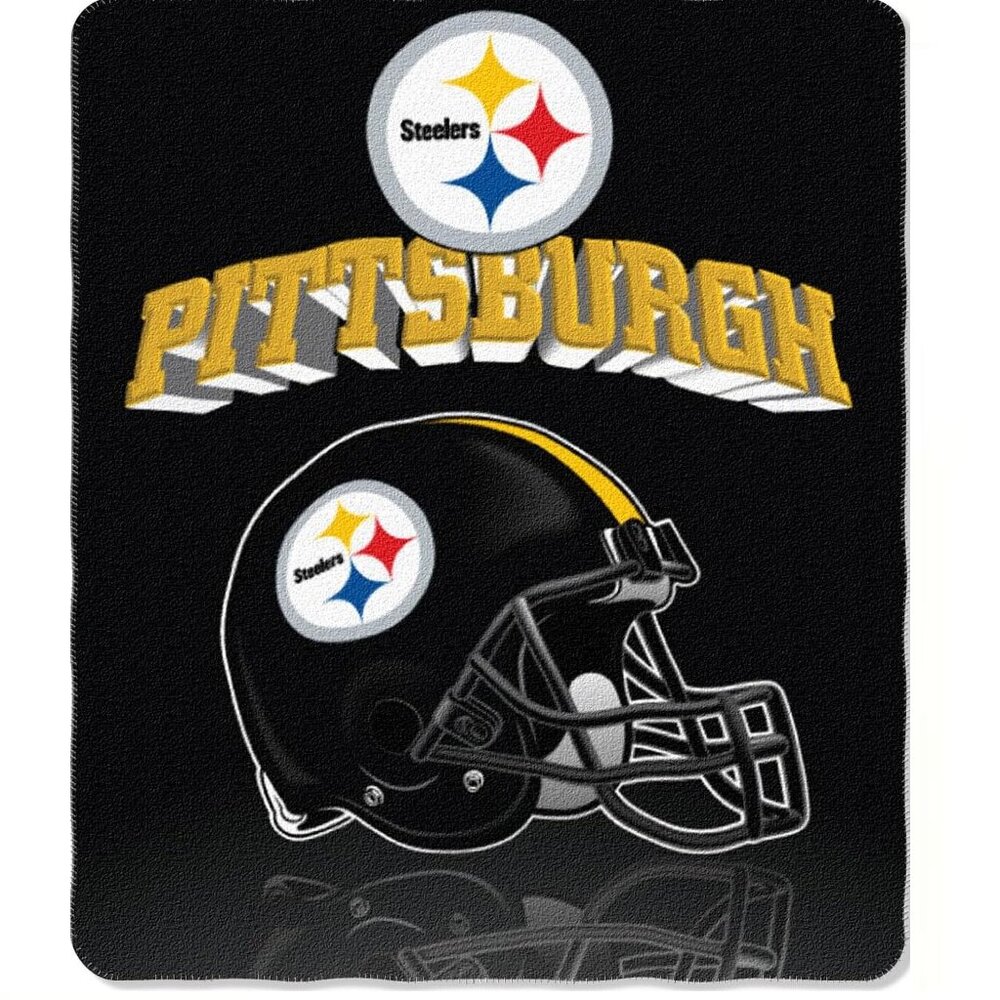 Pittsburgh Steelers Gridiron Style Throw Blanket Measures 50 x 60 inches